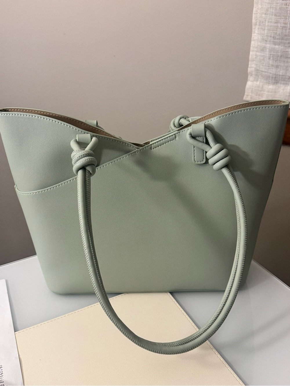 Ello Mint Green V Tote Bag with Removable Pouch & Adj. Crossbody Strap-NWOT